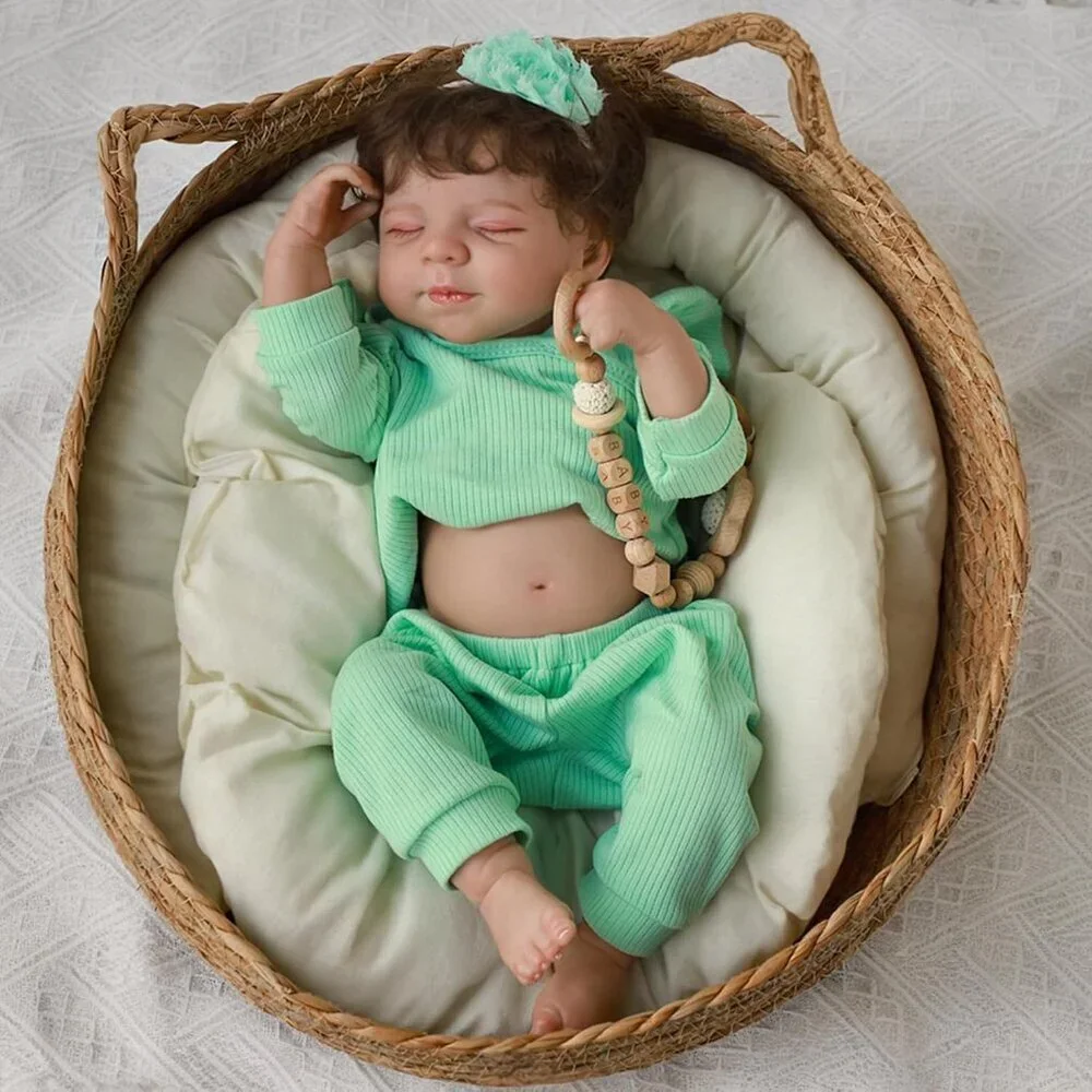 🆕18Inch Full Platinum Silicone Reborn Baby Doll Girl Realistic Newborn Sleeping
